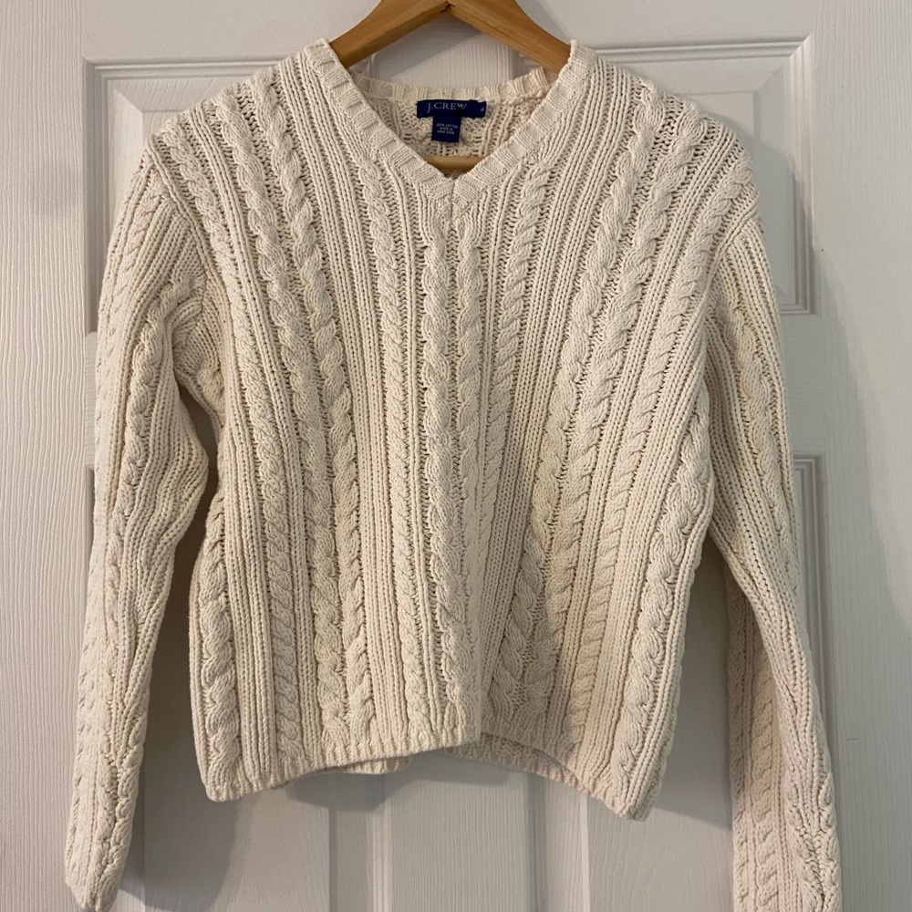 J Crew Ribbed V Neck Sweater
